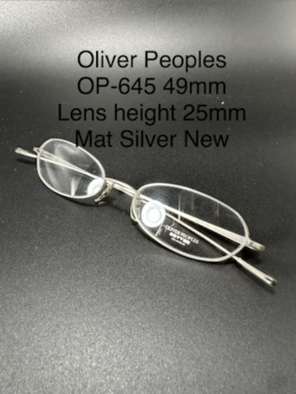 Oliver Peoples OP-645 titanium eyewear frame, matte silver, 48mm, new